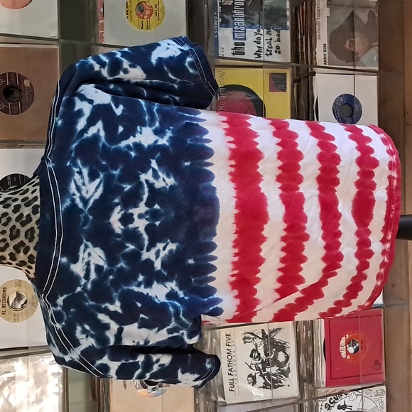 Grateful Dead American Flag Tye Dye Boxy Cut Bear T-Shirt Dead Head - Picture 3 of 4